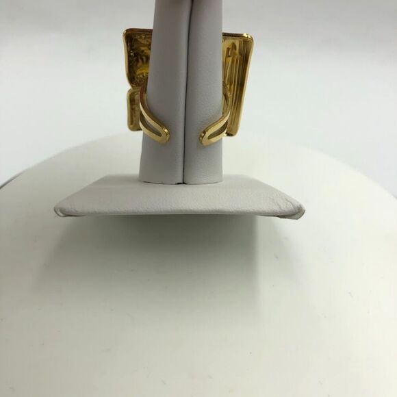 18K Gold Plated Women's Square Abstract Modern Finger Ring Open Back Waterproof - Picture 4 of 10